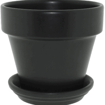 Urbann Pot & Saucer Matt Anthracite