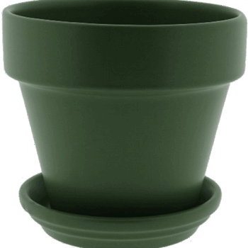 Urbann Pot & Saucer Matt Olive