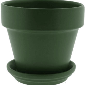 Urbann Pot & Saucer Matt Olive