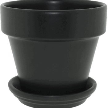 Urbann Pot & Saucer Matt Anthracite
