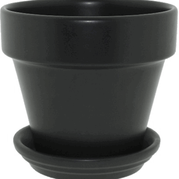 Urbann Pot & Saucer Matt Anthracite