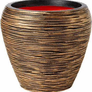 Vaas taps rond Rib NL 42x38 zwart goud