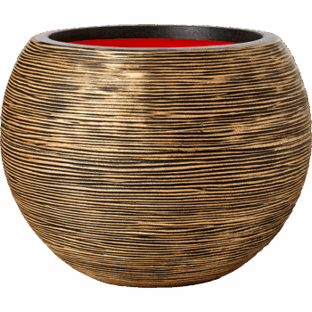 Vaas bol Rib NL 40x32 zwart goud