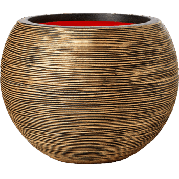 Vaas bol Rib NL 62x48 zwart goud