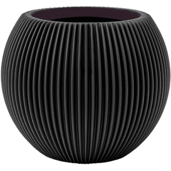 Vaas bol Groove 22x18 zwart