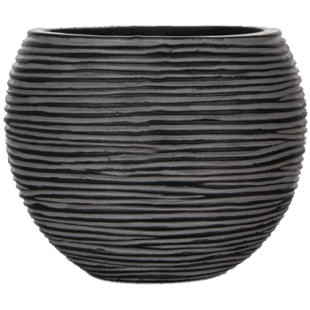 Vaas bol Rib 22x18 antraciet