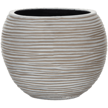Vaas bol Rib 29x26 ivoor