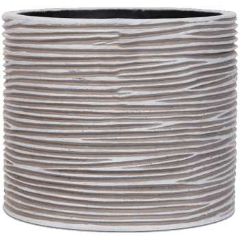 Vaas cylinder Rib 14x12 ivoor