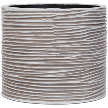 Vaas cylinder Rib 17x15 ivoor