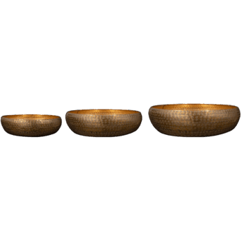 Bowl set of 3 Rowen gold D48 H13