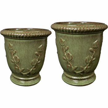 Vase set of 2 Novell green D41 H45