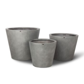 Conical planter, Ø 40 cm, height 35 cm, concrete stone gray RAL 7030