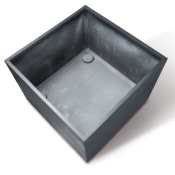 Division Lite planter box square with roller support,anthracite