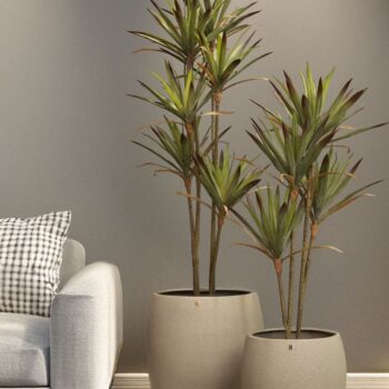 Cliff planter, Ø 49 cm, height 55 cm, granite stone gray