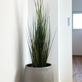 Cliff planter, Ø 37 cm, height 43.5 cm, granite stone gray