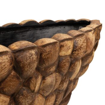 Coconut table vessel, 76 x 31 x 26.5 cm