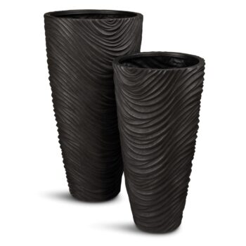 Curved River floor vase, Ø 48 cm, height 90 cm, black iron