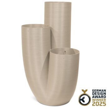 Babylon 3D planter, 64 x 60 x 110 cm, moonlight gray