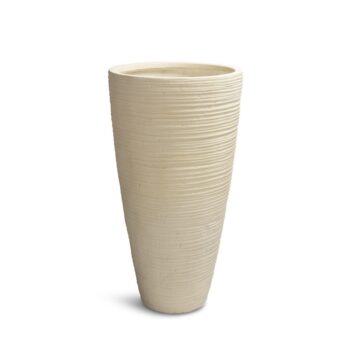 Stripe floor vase Ø 40 cm, height 75 cm, cream