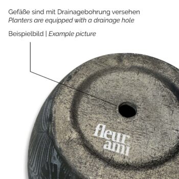 Graphite planter, Ø 42 cm, height 36 cm, dark gray