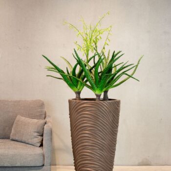 Curved River floor vase, Ø 48 cm, height 90 cm, bronze