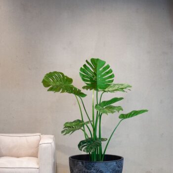 Flora planter, set of 3, Ø 54/44/37 cm, height 43/35/30 cm, anthracite