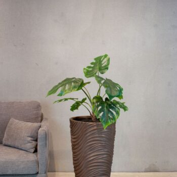 Curved River floor vase, Ø 40 cm, height 75 cm, bronze