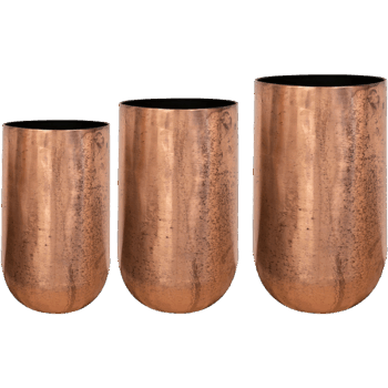 Vase set of 3 Christina copper D36 H60