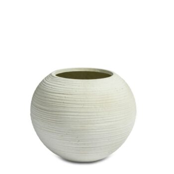 Curved Round Bowl White