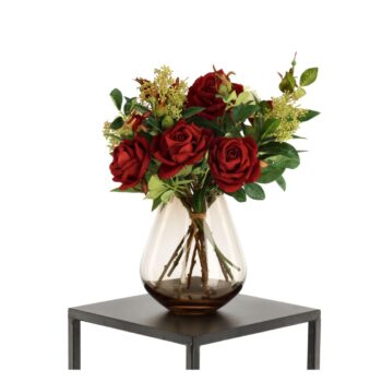 Handgebonden Kunstboeket Elena Sevilla Rood/Wit