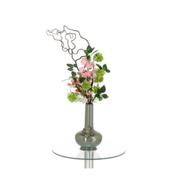 Handgebonden Kunstboeket Amelie Tallinn - Rose - Met Tuitvaas