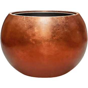 Baq Metallic Silver leaf Globe Matt Copper (met inzetbak) 60x